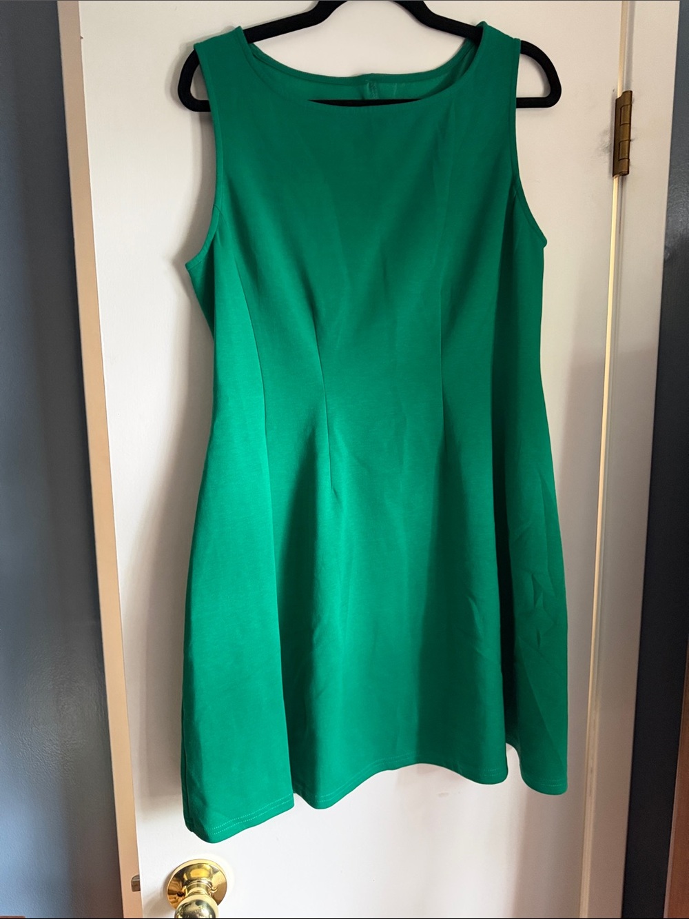 Sleeveless Emerald Green A-Line Dress